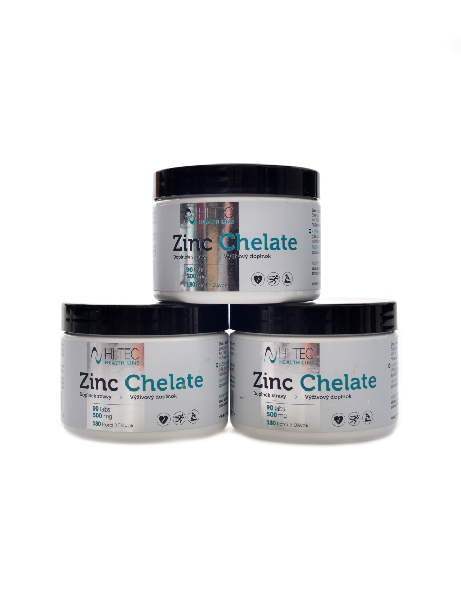 Health Line Zinc chelate 500 mg 90 tablet 2+1 zdarma Hi Tec Nutrition